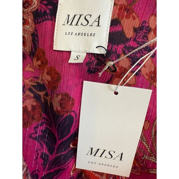 NWT‎ Misa Los Angeles Azalea Romper In Fuchsia Batik Cut Out Sides Size S - Picture 14 of 16